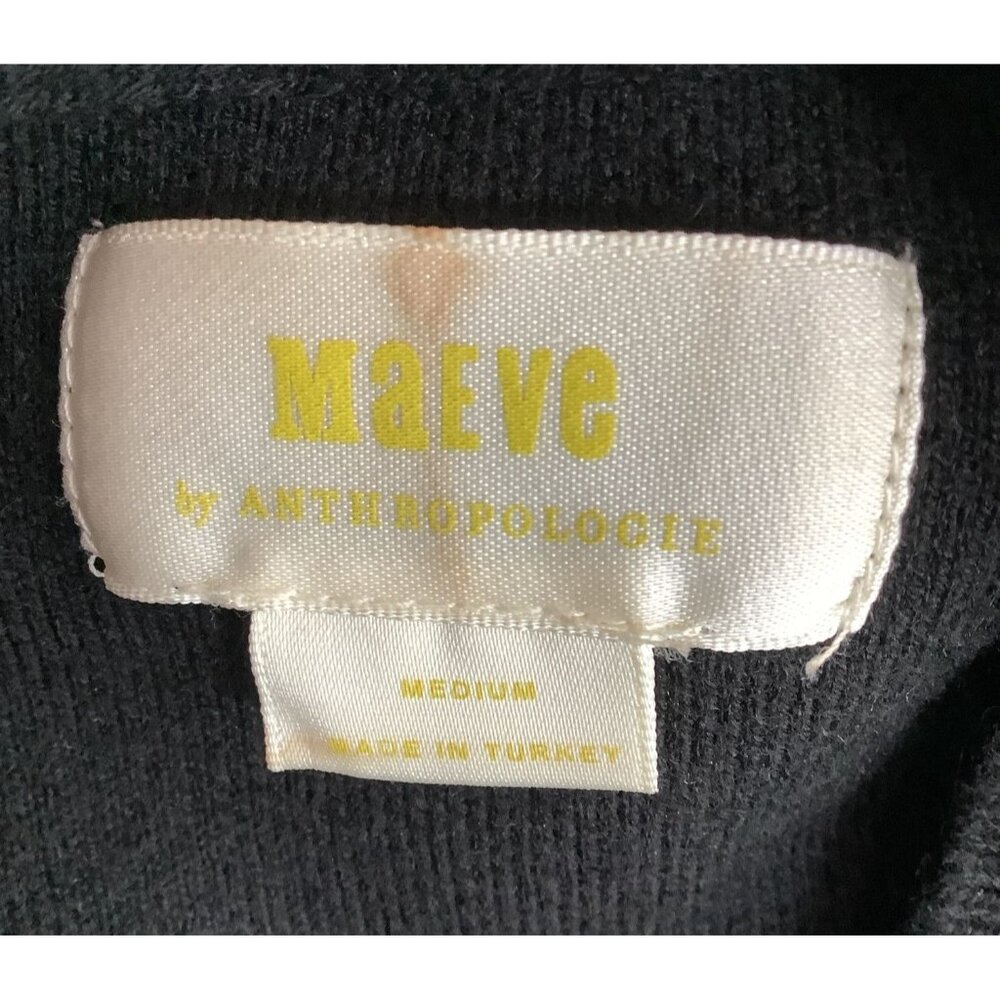 Maeve By Anthropologie Black Muscle Sweater Vest Medium - Picture 5 of 7